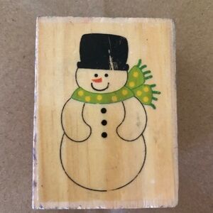 vtg Snow Man Rubber stamp